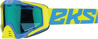 EKS BRAND EKS-S COLD WEATHER GOGGLE FLO YELLOW/BLUE BLUE MIRROR 067-10906