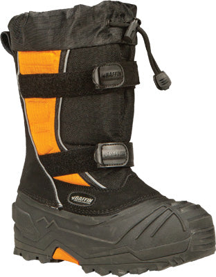 BAFFIN YOUTH EIGER BOOTS BLACK/ORANGE SZ 5 PART# EPIC-J001-BAK-5