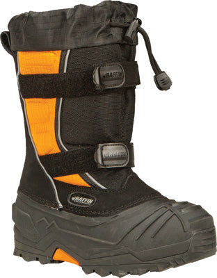 BAFFIN EIGER YOUTH BOOTS BLACK/ORANGE SZ 8 EPIC-J001-BAK-8