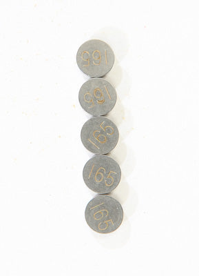 K L VALVE SHIMS 1.65MMX7.5MM 5/PK PART# 13-6732 NEW