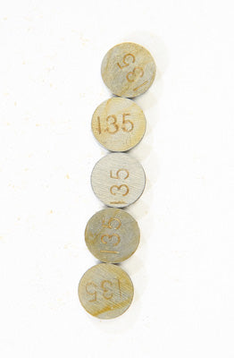 K L VALVE SHIMS 1.35MMX9.5MM 5/PK PART# 13-6797 NEW