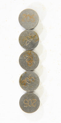K L VALVE SHIMS 2.05MMX9.5MM 5/PK PART# 13-6827 NEW