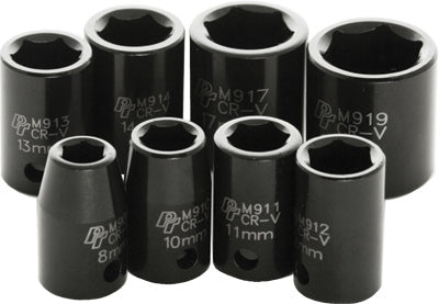 PERFORMANCE 8 PC 3/8" MET IMP SKT SET SHAL LOW M589DB