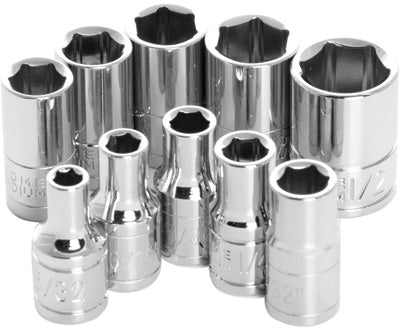 PERFORMANCE 10 PC 1/4" SAE SOCKET SET SHAL LOW W36002