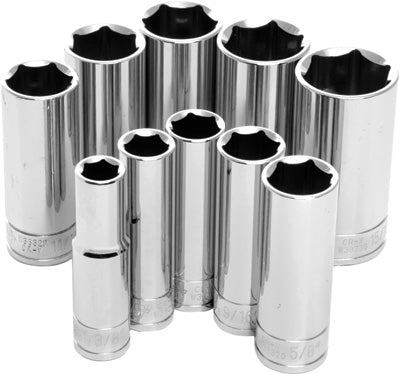 PERFORMANCE 10 PC 3/8" SAE SOCKET SET DEEP W38300