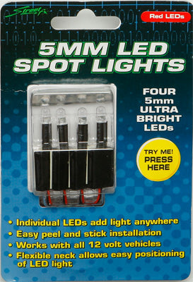 STREETFX 5MM LED SPOT LIGHTS RED 4/PK PART# 1044402 NEW