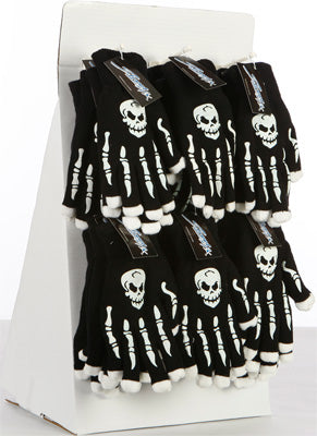 STREETFX LIGHT UP SKULL GLOVES 12PC DISPLAY PART# 1045747 NEW