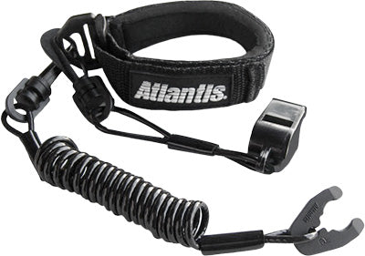 ATLANTIS PRO FLOATING WRIST/JACKET TETHERCORD/LANYARD (BLACK) PART# A2109PFW NEW