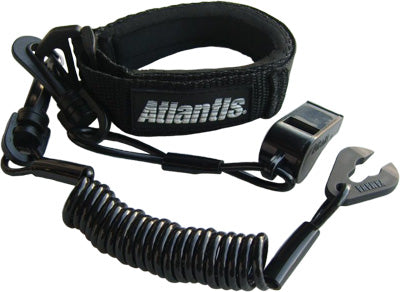 ATLANTIS PRO FLOATING WRIST/JACKET TETHERCORD/LANYARD (BLACK) PART# A8130PFW NEW