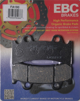 EBC BRAKE PADS PART# FA190 NEW