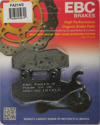 EBC BRAKE PADS PART# FA214/2 NEW