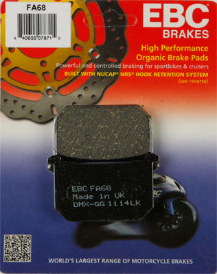 EBC BRAKE PADS PART# FA68 NEW