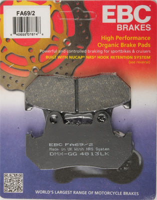 EBC BRAKE PADS PART# FA69/2 NEW