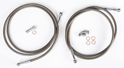 STREAMLINE 2-LINE FRONT BRAKE LINE KIT 2 (SMOKE) PART# KAW700-2F-2SMOKE NEW