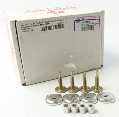 STUD BOY PWR PTS W/BCKRS-1.375"-144/PKG 5/16"-24- W/ALUM BACKERS PART# 2166-K6