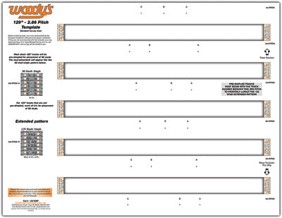 WOODYS TRACK TEMPLATE 129" W/ 2.86" PITCH PART# 129-TEMP