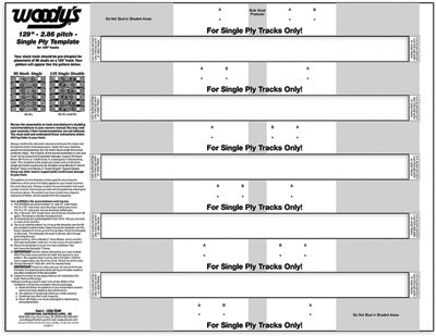 WOODYS SINGLE PLY 129" STUD TEMPLATE 129S-TEMP