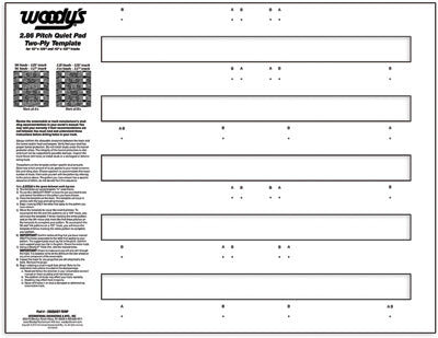 WOODYS 2.86" PITCH QUIET PAD TWO-PLY TEMPLATE 286QUIET-TEMP