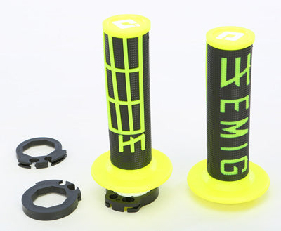 ODI EMIG V2 HALF WAFFLE BLACK/FLURO YELLOW 4-STROKE PART# H34EMBFY