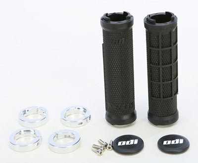 ODI ATV RUFFIAN HALF WAFFLE GRIP BLACK/SILVER PART# J32RFB-S NEW