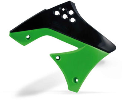 ACERBIS RADIATOR SHROUDS (BLACK/GREEN) PART# 2141721043 NEW