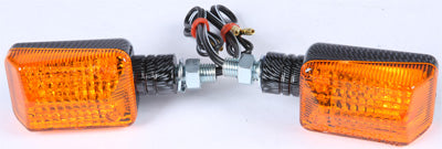 K SMALL UNIVERSAL SIGNAL LIGHTS CARBON W/AMBER LENS 25-7501