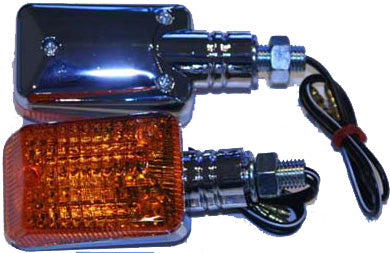 K SMALL UNIVERSAL SIGNAL LIGHTS CHROME W/AMBER LENS 25-7502