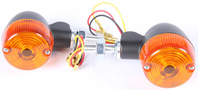 K S TURN SIGNAL STYLE 1 BLACK W/AMBER LENS PART# 25-8323BK NEW