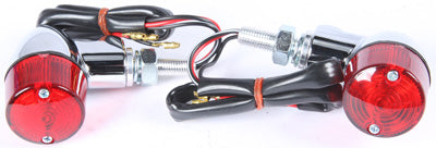 K S TURN SIGNAL STYLE 2 CHROME W/RED LENS PART# 25-8335CM NEW