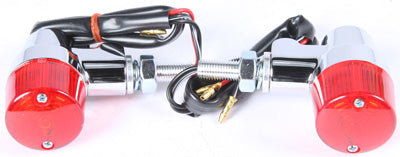K S TURN SIGNAL STYLE 3 CHROME W/RED LENS PART# 25-8625 NEW