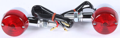 K S STYLE 1 LED TURN SIGNAL CHROME W/RED LENS PART# 26-8325CM NEW