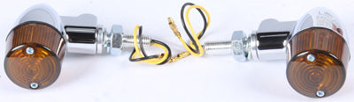 K S STYLE 2 LED TURN SIGNAL CHROME W/RED LENS PART# 26-8335CM NEW