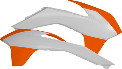 ACERBIS RADIATOR SHROUD WHITE/ORANGE PART# 2314251088 NEW