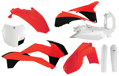 ACERBIS FULL PLASTIC KIT (FLO. ORANGE/WHITE) PART# 2403104893 NEW