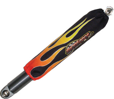 SHOCKPROS Shock Covers Black W/Orange Flames PART NUMBER A202ORFL