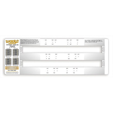 WOODYS 252S-TEMP TEMPLATE 2.52 PITCH TRACK