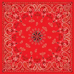 ZAN BANDANNA RED PAISLEY PART# B003