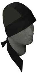 Zan Headgear DELUXE FLYDANNA 100% COTTON SOLID BLACK # ZDX114 NEW