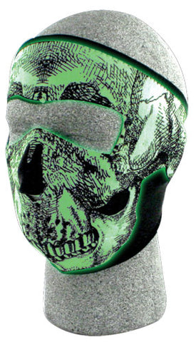 ZAN FULL FACE MASK (BLK/WHT SKULL GLOW) WNFM002G