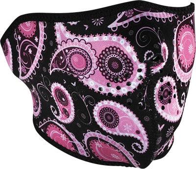 ZAN HALF FACE MASK (PURPLE PAISLEY) PART# WNFM162H