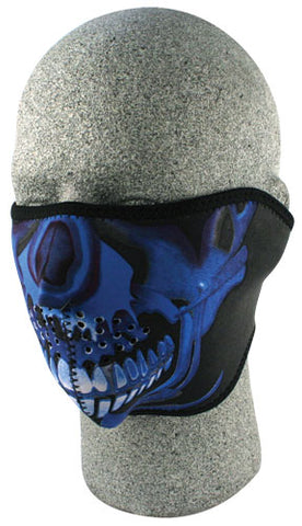 ZAN HALF FACE MASK BLUE CHROME SKU LL WNFM024H
