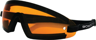 BOBSTER SUNGLASSES WRAP AROUND BLACK W /AMBER LENS PART# BW201A