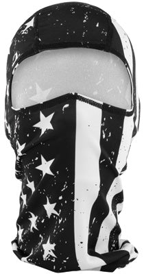 ZAN BALACLAVA POLISHEDYESTER BLACK WHITE FLAG WBP091