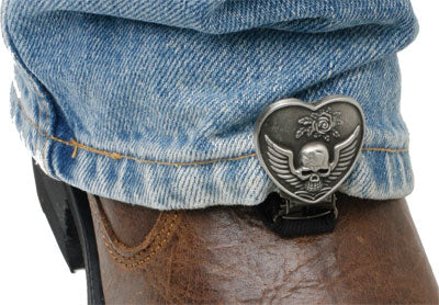 RYDER CLIPS STIRRUP/STRAP BOOT TYPE (HEART/SKULL) PART# HSS-FC