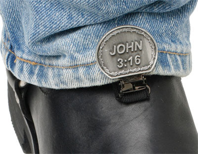 RYDER CLIPS STIRRUP/STRAP BOOT TYPE (JOHN 3:16) PART# CNS-FC