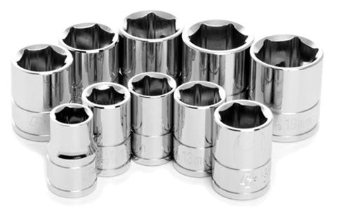 PERFORMANCETOOL W38202 10PC 3 8" DR MET SOCKET SET