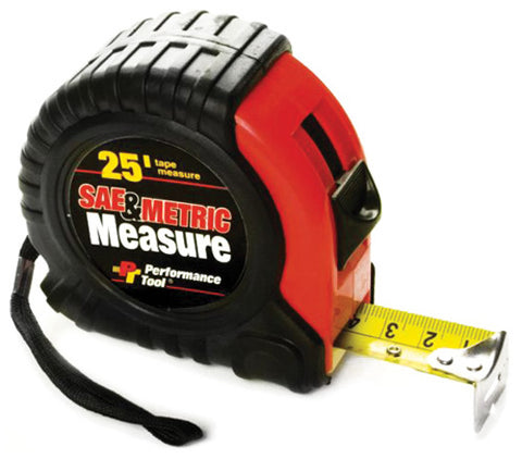 PERFORMANCETOOL 25' X 1" SAE/MET TAPE MEASURE W5124