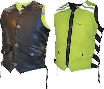 MISSING LINK D.O.C. REVERSIBLE SAFETY VEST BLACK/HI-VIZ MENS 3X-LARGE PART# G2RV