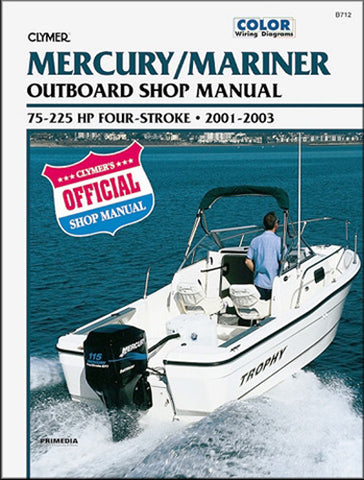 CLYMER B712 MANUAL MERC 4-STROKE OB 75-225HP 01-03
