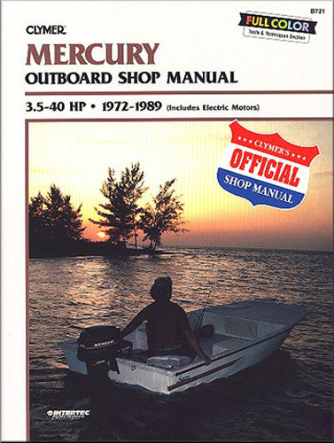 CLYMER B721 MANUAL MERCURY 3.5-40 HP OB 72-1989